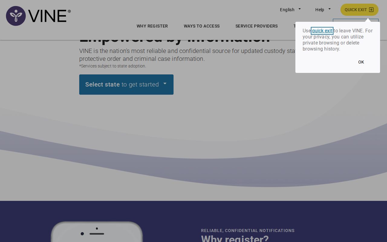 VINELink Illinois search for a Gallatin County inmate release check
